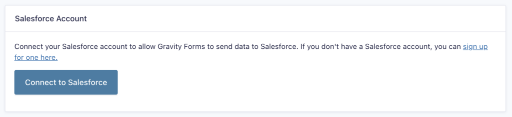 Image showing instructions to connect to Salesforce.